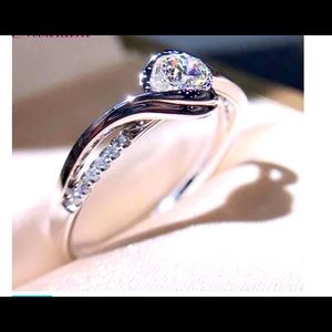 S925 Size 10 Ring Adorned with CZ Stones